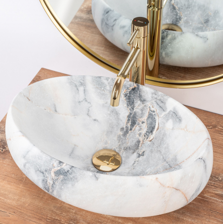 Lavoar pe blat Blat Linda Granit Mat, ceramica, imitatie de piatra [1]