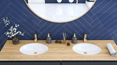 Lavoar incastrat Nel White, ceramica, alb lucios [2]