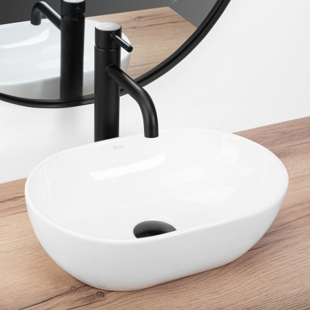 Lavoar pe blat Amelia Mini, ceramica, alb lucios [1]