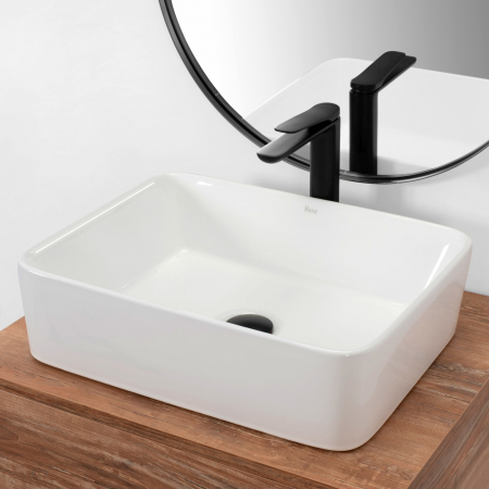 Lavoar pe blat Anita N 48, ceramica, alb lucios [3]
