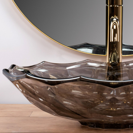 Lavoar pe blat Arctic Black, sticla, transparent [1]