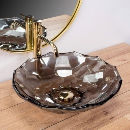 Lavoar pe blat Arctic Black, sticla, transparent [2]