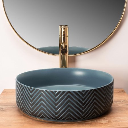 Lavoar pe blat Ashley Blue, ceramica, Albastru [3]