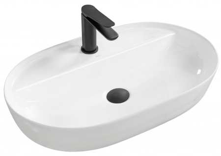 Lavoare - Lavoar pe blat Aura, ceramica, alb lucios
