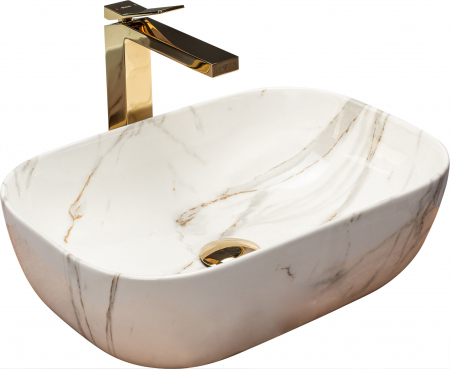 Lavoare - Lavoar pe blat Belinda Aiax Marmura, ceramica, imitatie de piatra