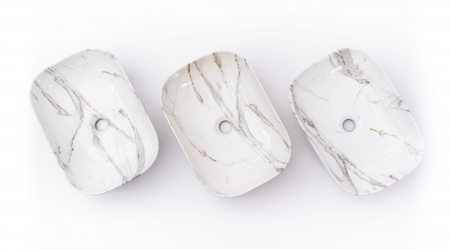 Lavoar pe blat Belinda Aiax Marmura, ceramica, imitatie de piatra [6]