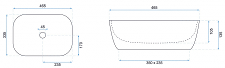 Lavoar pe blat Belinda Black Mat, ceramica, negru mat [5]