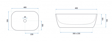 Lavoar pe blat Belinda Slim, ceramica, alb lucios [5]