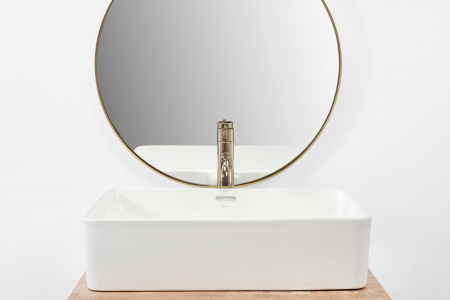 Lavoar pe blat Berta 55 White, ceramica, alb lucios [3]
