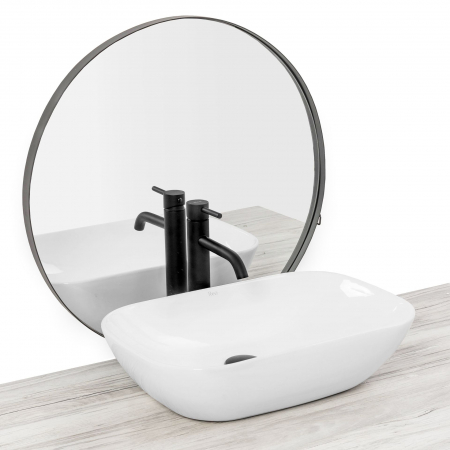 Lavoar pe blat Claudia 9447 Alb, ceramica, alb lucios [3]