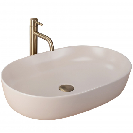 Lavoare - Lavoar pe blat Cleo 61 Beige Matt, ceramica, Bej mat