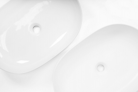 Lavoar pe blat Cleo 61 White Matt, ceramica, alb mat [4]