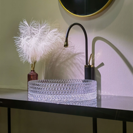 Lavoar pe blat Cristal transparent 39, sticla, transparent [1]