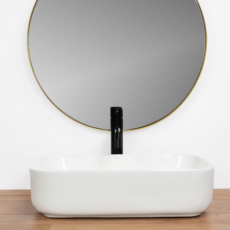 Lavoar pe blat Demi Slim, ceramica, alb lucios [4]