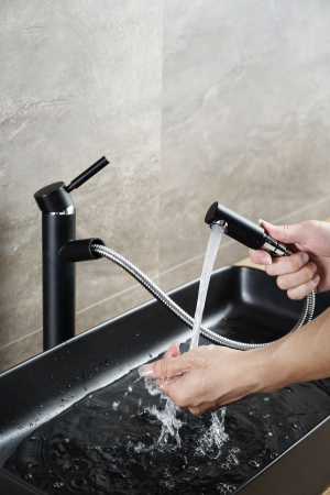 Lavoar pe blat Denis negru mat, ceramica, negru mat [6]