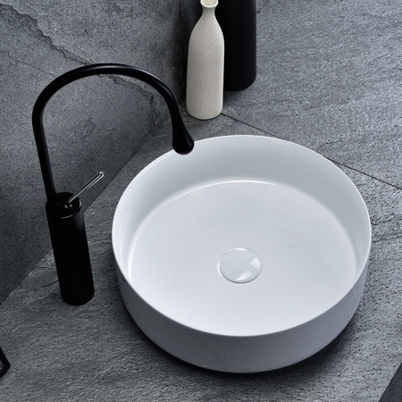 Lavoar pe blat Elma, ceramica, alb lucios [3]