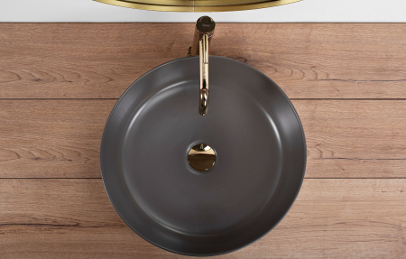 Lavoar pe blat Elma Gri Cald Mat, ceramica, Gri mat [3]