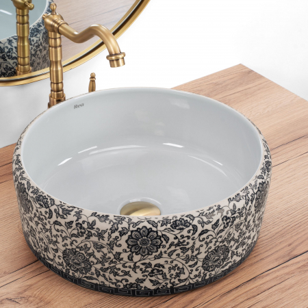 Lavoar pe blat Florisa, ceramica, cu model [1]