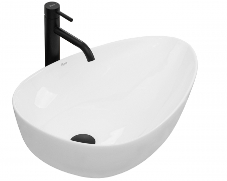 Lavoare - Lavoar pe blat Greta 55, ceramica, alb lucios