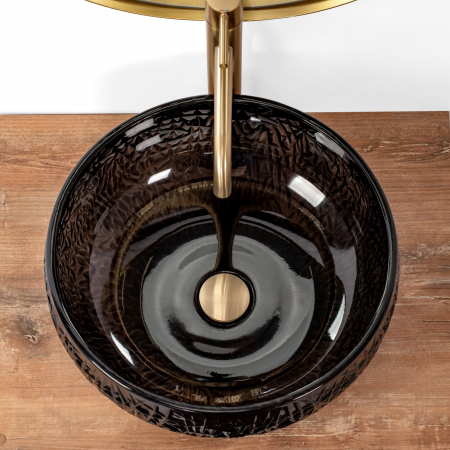 Lavoar pe blat Ice Negru, sticla, transparent [3]