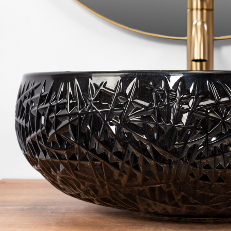 Lavoar pe blat Ice Negru, sticla, transparent [1]