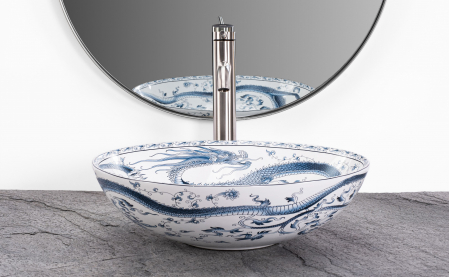 Lavoar pe blat Kioto, ceramica, cu model [4]