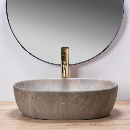 Lavoar pe blat Lara Bej Beige, ceramica, Bej [3]