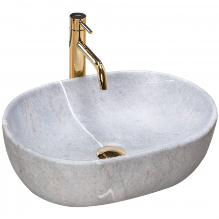 Lavoare - Lavoar pe blat Lara Gri Grey, ceramica, Gri