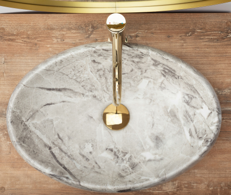 Lavoar pe blat Linda Stone, ceramica, imitatie de piatra [3]