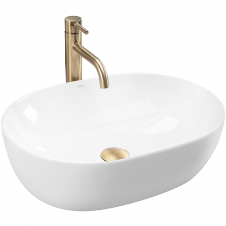Lavoare - Lavoar pe blat Lisa, ceramica, alb lucios