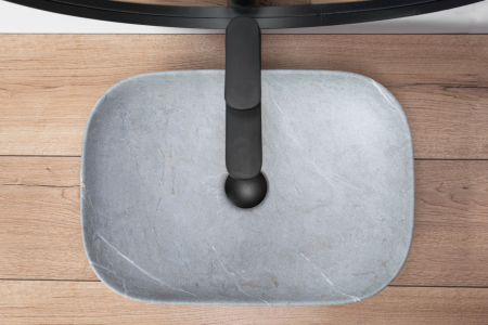 Lavoar pe blat Livia Gri Grey, ceramica, Gri mat [2]