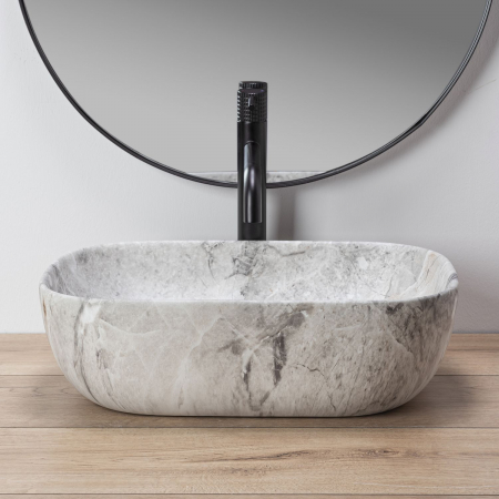 Lavoar pe blat Livia Stone, ceramica, imitatie de piatra [2]