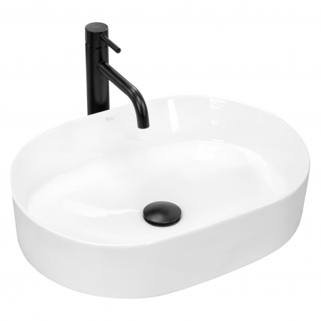 Lavoare - Lavoar pe blat Nadia 50, ceramica, alb lucios