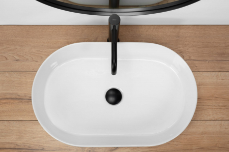Lavoar pe blat Nadia 60, ceramica, alb lucios [4]