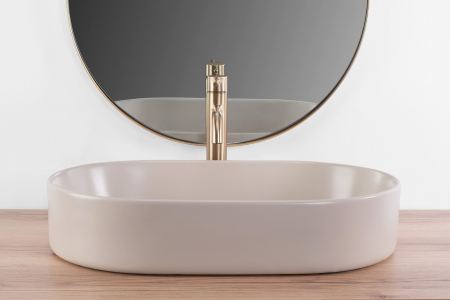 Lavoar pe blat Nadia 60 Beige Matt, ceramica, Bej mat [2]