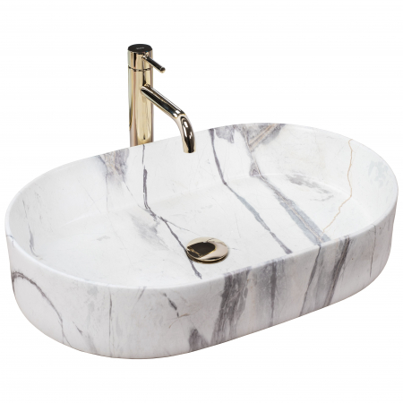 Lavoare - Lavoar pe blat Nadia 60 Sand, ceramica, cu model