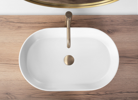 Lavoar pe blat Nadia 60 White Matt, ceramica, alb mat [2]