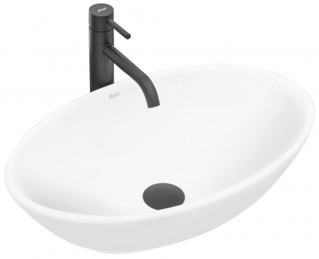 Lavoare - Lavoar pe blat Pamela, ceramica, alb lucios