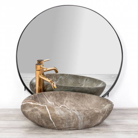 Lavoar pe blat Roxy B Stone Nature, ceramica, Gri [4]