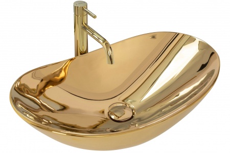 Lavoare - Lavoar pe blat Royal Gold, ceramica, auriu