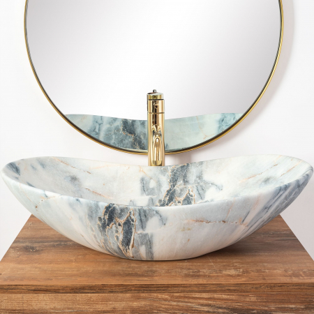 Lavoar pe blat Royal Granit Mat, ceramica, imitatie de piatra [2]