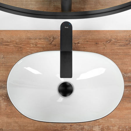 Lavoar pe blat Royal Mini Black White, ceramica, alb lucios [3]