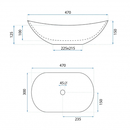 Lavoar pe blat Royal Mini White, ceramica, alb lucios [5]
