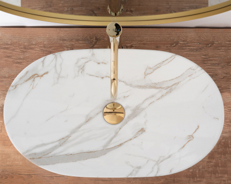 Lavoar pe blat Royal Shiny Aiax Marmura, ceramica, imitatie de piatra [4]
