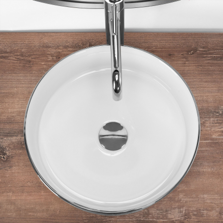 Lavoar pe blat Sami Brush Silver, ceramica, alb lucios [3]