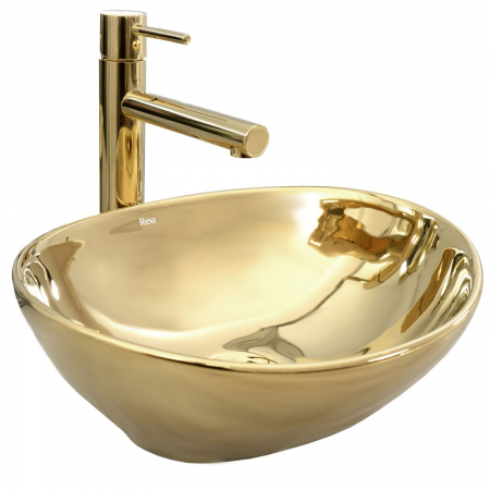 Lavoare - Lavoar pe blat Sofia Gold, ceramica, auriu