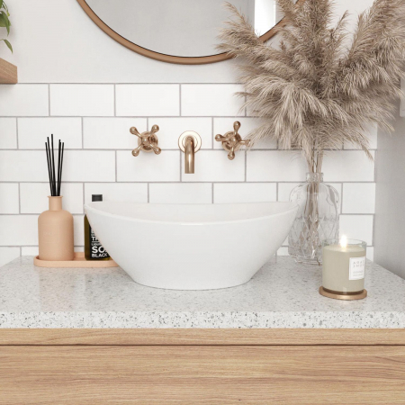 Lavoar pe blat Sofia Mini White Alb, ceramica, alb lucios [3]