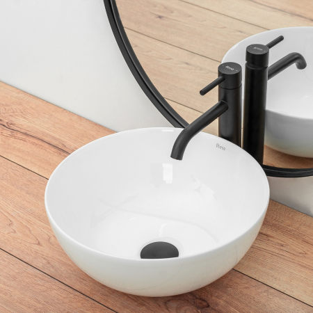 Lavoar pe blat Stella White, ceramica, alb lucios [3]