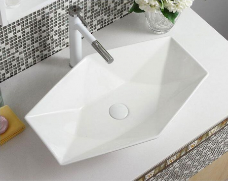 Lavoar pe blat Vegas Alb, ceramica, alb lucios [7]