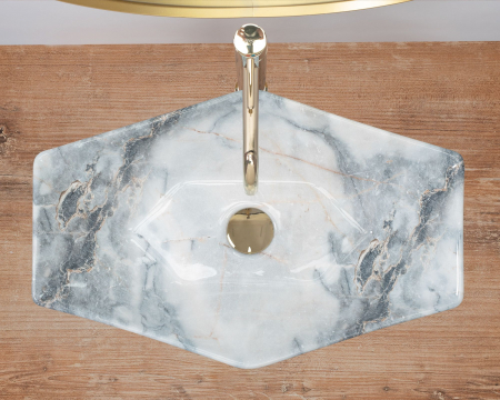 Lavoar pe blat Vegas Granit, ceramica, imitatie de piatra [4]